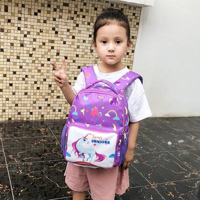 New Children's Schoolbag Cartoon Unicorn Backpack, Kindergarten 1-3 Year Old Baby Nylon Backpack Fashion