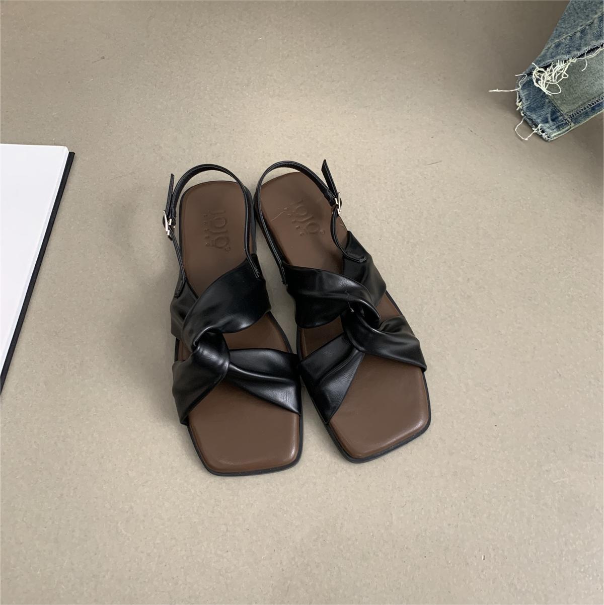 

Красивые сандалии-гладиаторы в сказочном стиле, женская летняя обувь, новые универсальные французские, с юбкой, для путешествий, приморские, римские туфли 35