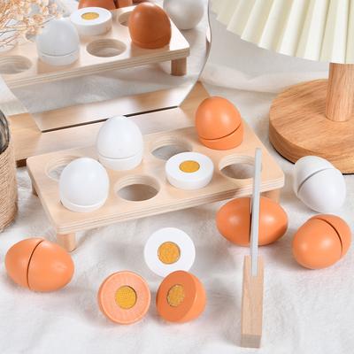 Kinder Holz Simulations Eier Kochbox Cutchile Frühe Bildung Küche Lebensmittel Spiel Zuhause Lernspielzeug