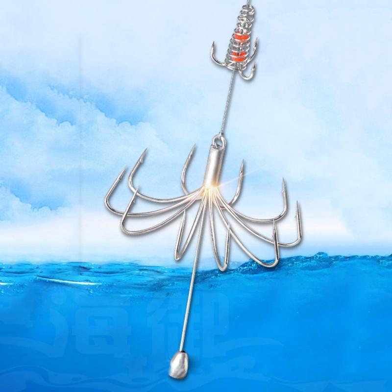 1pcs Explosion Fishing Hook Fishing Lure Bait Trap Feeder Cage Sharp Fishing Hook With Stainless Steel Springs