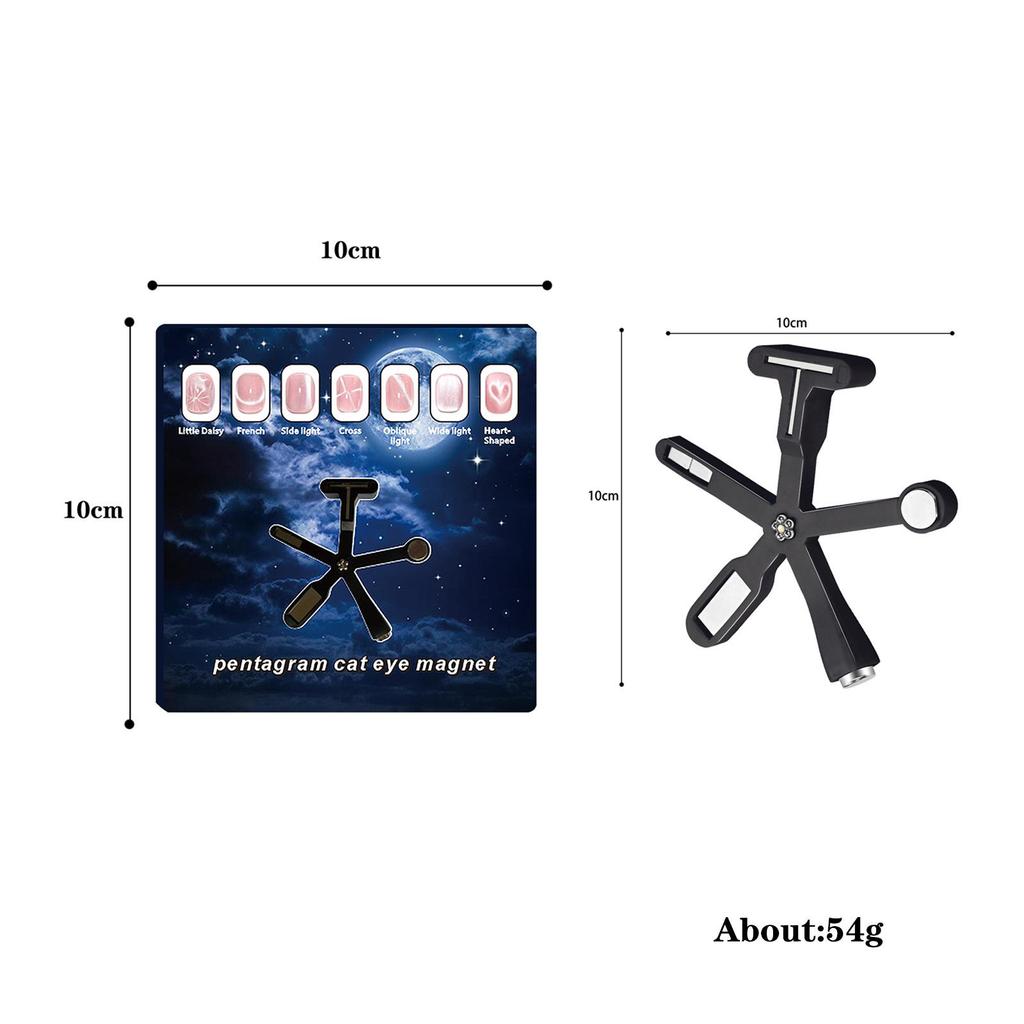 Multifunctional Cat Eye Nail Art Magnet Tool – Six-in-One, Cross-shaped Design for Strong Gel Polish Effects