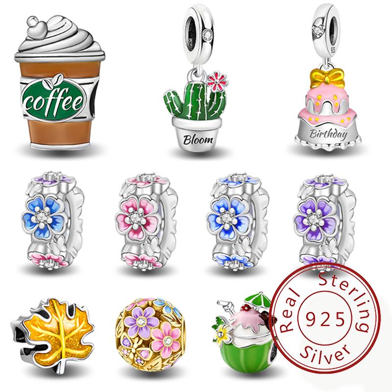 Copper Cactus Maple Leaf Cake Coconut Pendant Bead Diy Bracelet Bangle Making Gift Of High Quality Fine Jewelry