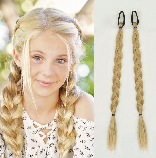 

Длинный плетеный хвост с эластичными завязками для волос, синтетические наращивание волос для ежедневного использования, аксессуары для волос для вечеринок 52cm