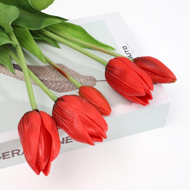 

Lan Kwai Fong high-end tulip simulated flower handle bouquet home living room desktop decoration flower bonsai fake flower