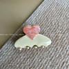 New Color Block Heart Acetate Hair Clip: Sweet Back of Head Claw, Ponytail, Top Clip Hairpin Accessory