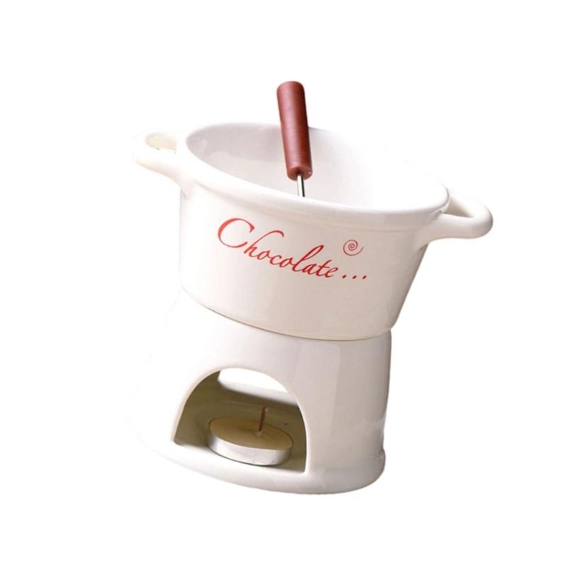 Mxla Microwave Safe Ceramic Fondue Cup For Melting Chocolate Cheese Butter And Caramel