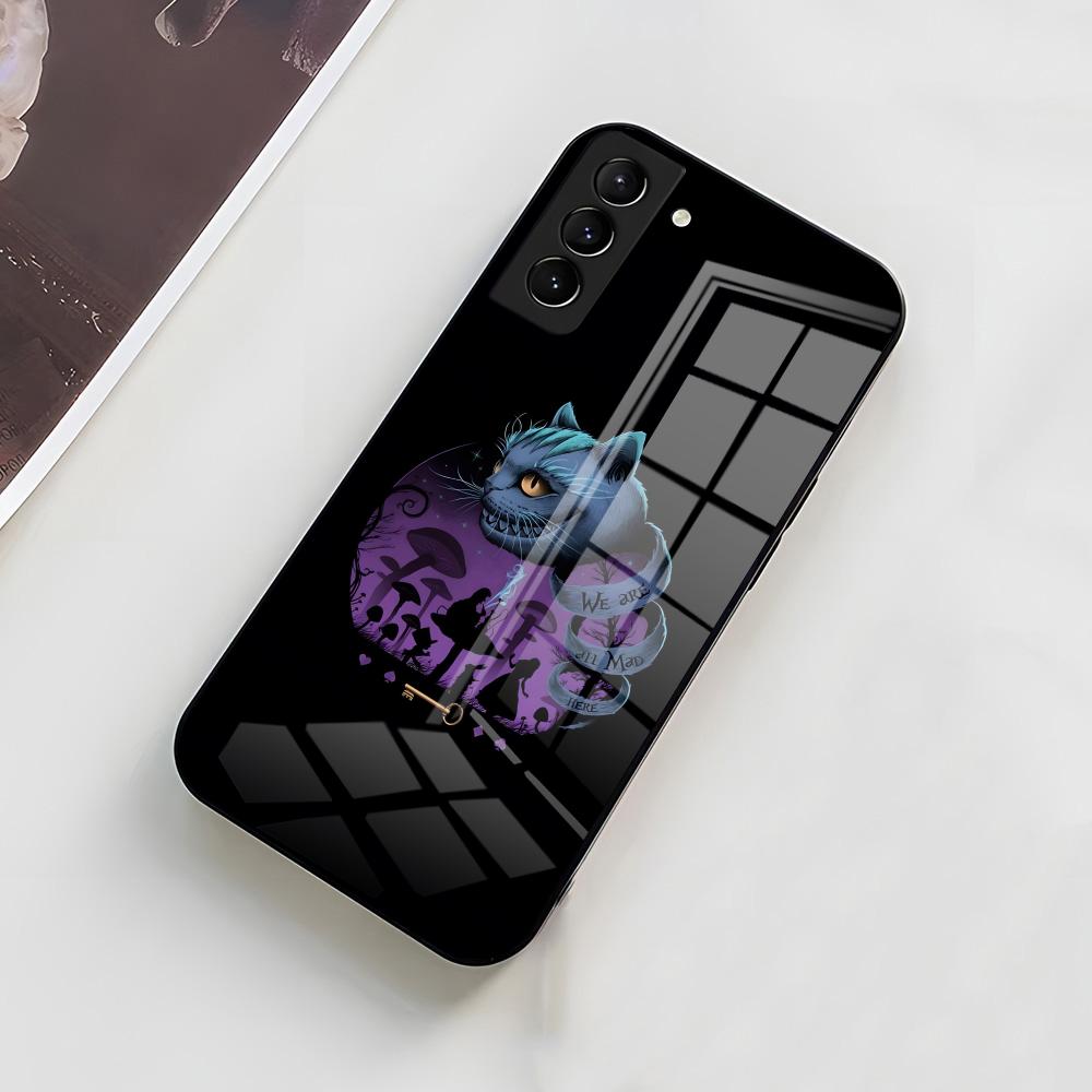 C-Cheshire Cat Cool Phone Case For Samsung A56 A36 A26 A16 A15 A25 A35 A55 A14 A34 A24 A54 Glass Case