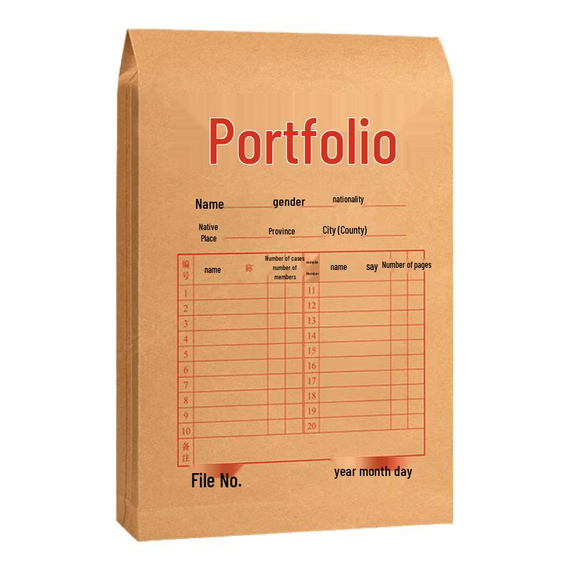 A4 Kraft Paper String Tie Document File Bags, 50-Pack