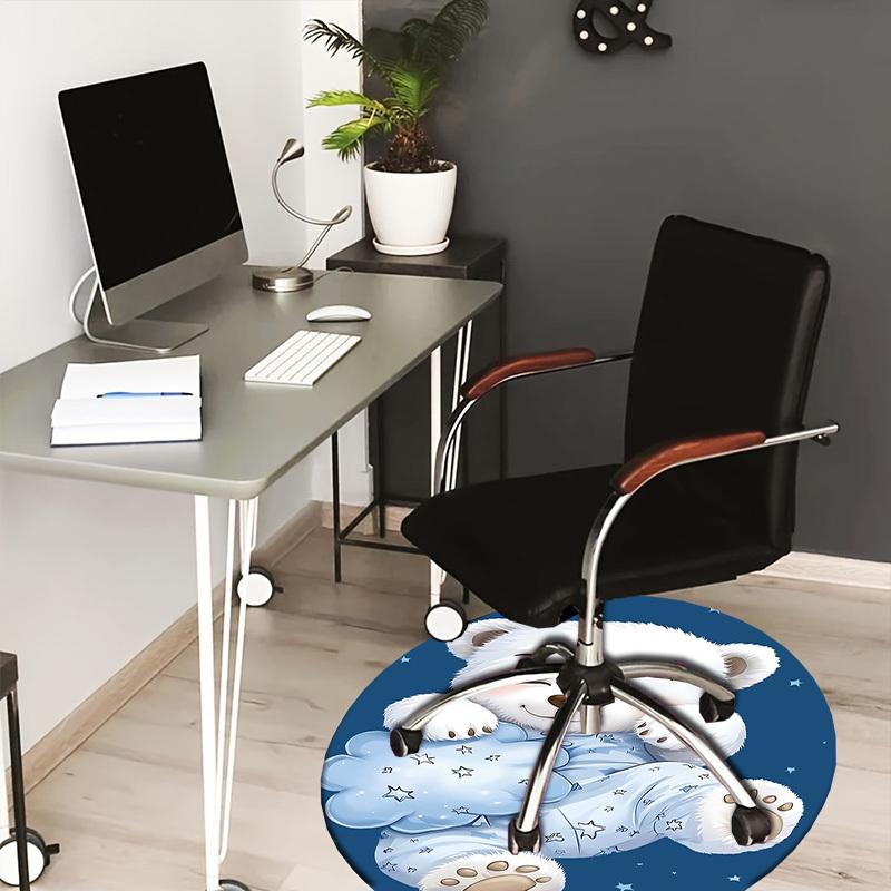 

1PC Bear Non-Slip Floor Round carpet, Office, family, bedroom, Large Area Rug Indoor Rugs, Durable PolyesterH0359 80cm by 80cm