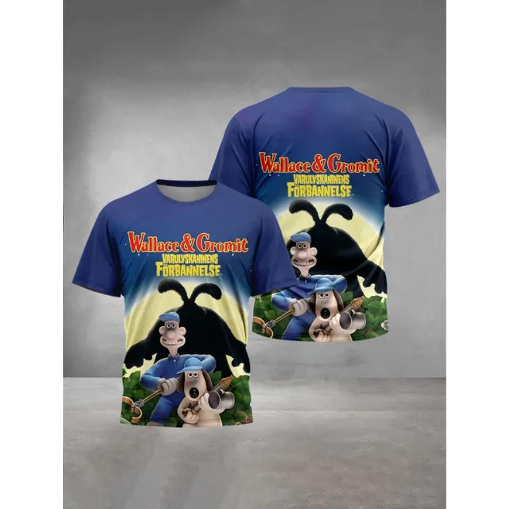 W-Wallaces-Gromits 3D Print Baby Clothing 5 To 14 Years Male Outdoor Clothes for Children Boy Girl Child T-Shirt Top Shirts