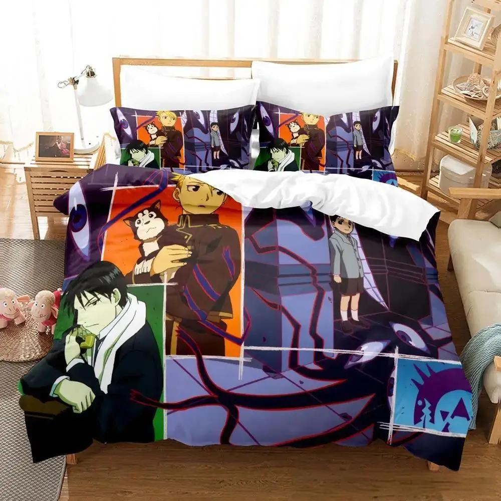 Fullmetal Alchemist Bedding Set Single Twin Full Queen King Size Bed Set Adult Kid Bedroom Duvet Cover Sets 3D Print  Bed