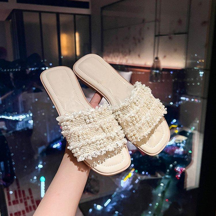 Ladies Slippers Summer Outdoor Flat Slippers Soft Bottom Hundred Shoes