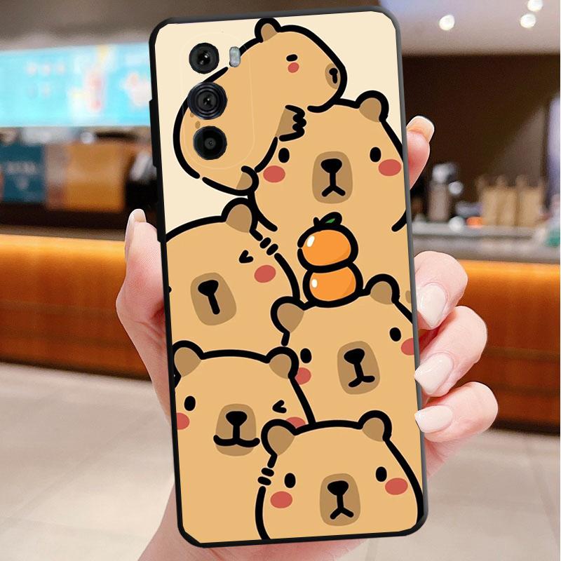 Cute Capybara Phone Case For Motorola Edge 50 40 Pro 50 40 30 Ultra Neo Fusion Moto G Play G Stylus G Power G 5G