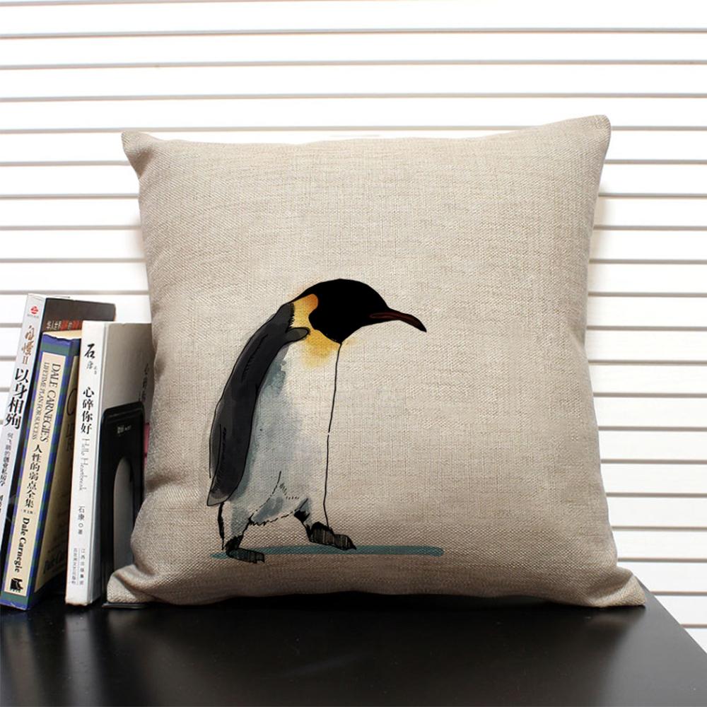 Cute Cartoon Animal Cushion Cover Funny Penguin Pillow Case Bedroom Living Room Sofa Decoration Pillowcase 45x45 Children's Gift