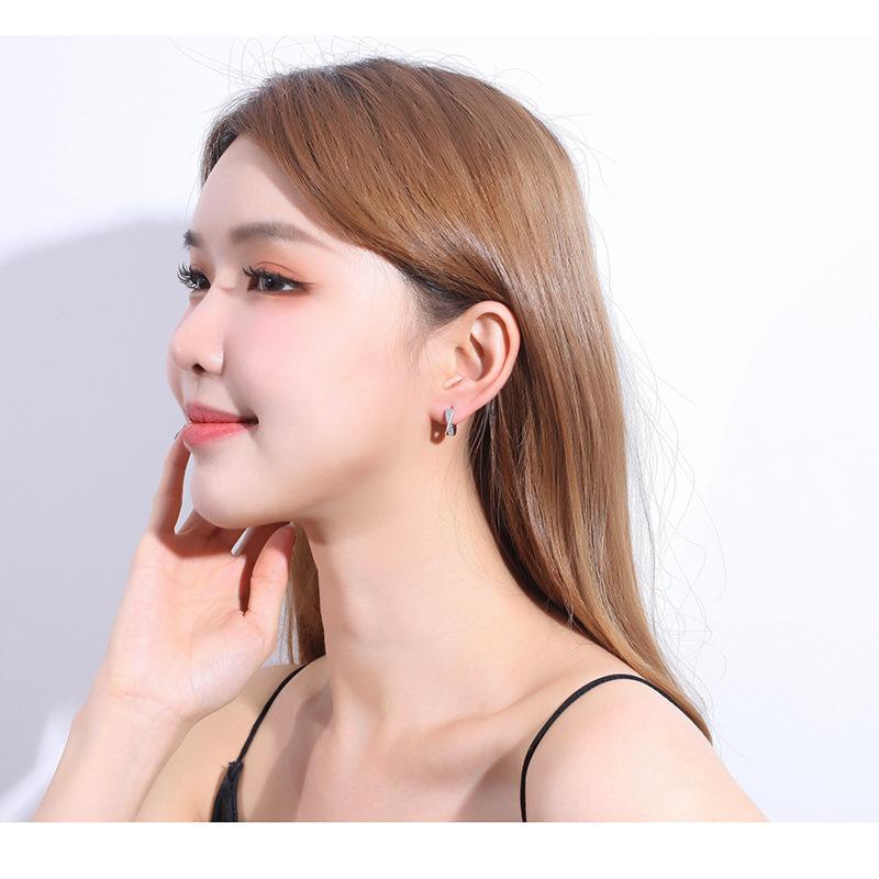 Boucles d'oreilles Clous Argent Sterling 925 Motif Nœud Pour Femmes Filles Bijoux Accessoire Mariage Rencontre Fiançailles Vente Chaude