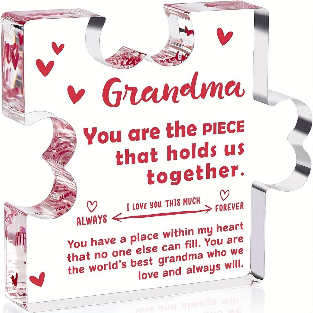 1pc Acrylic Puzzle Mother's Day Gift Transparent Decoration Home Office Desktop Decoration