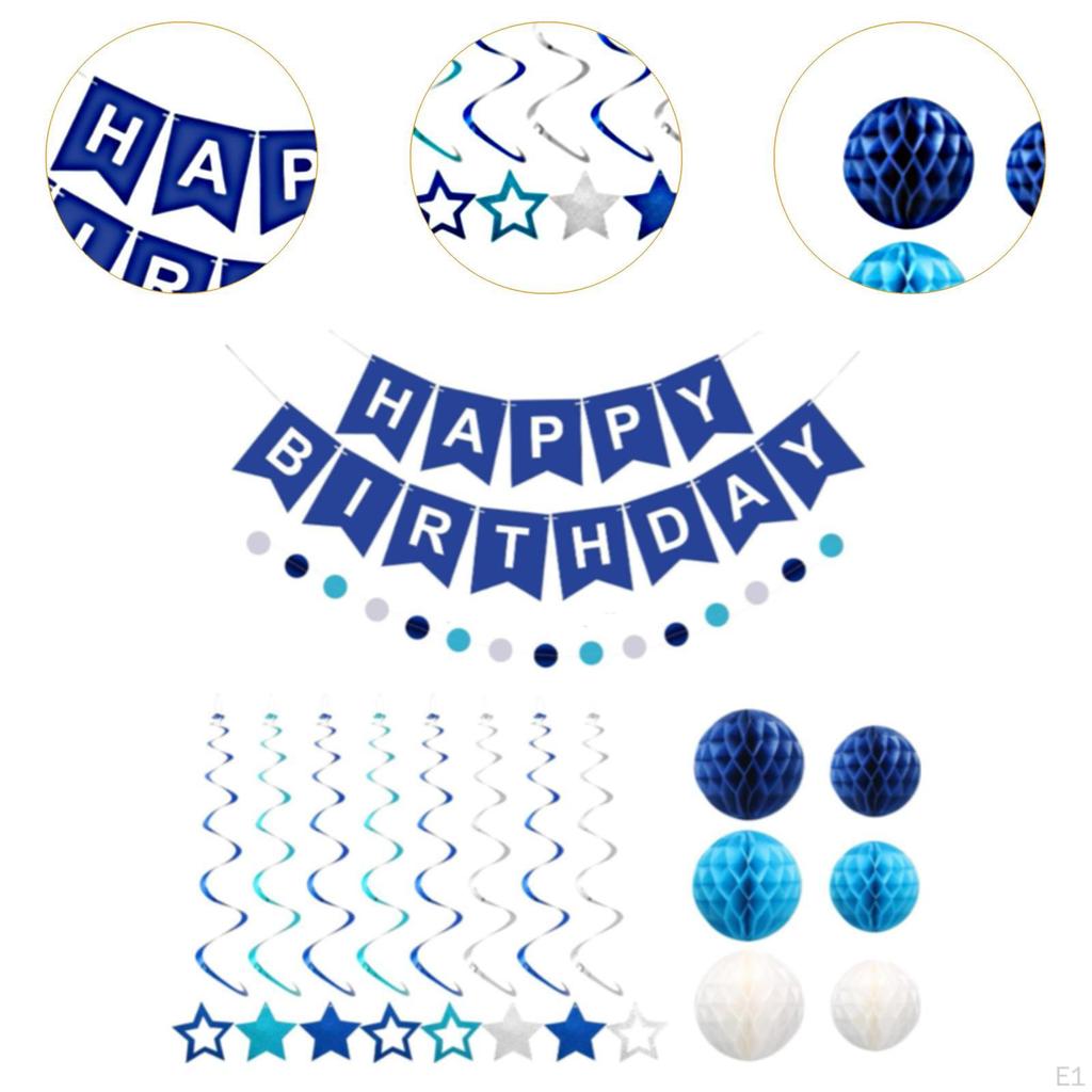 Birthday Banner Hanging Ornament Reusable Modern Party Supplies Paper Crafts Decorations