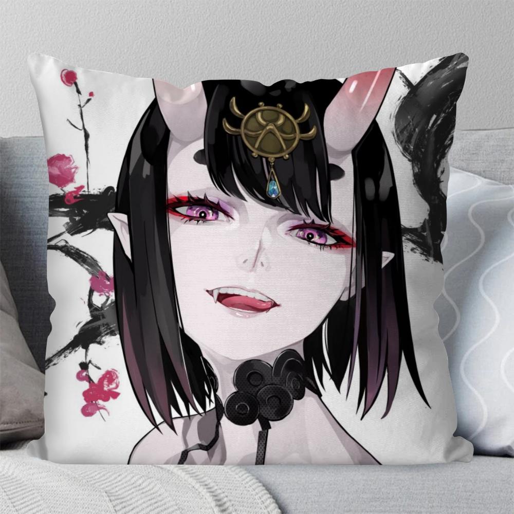 Shuten Douji Animiertes Spiel Fate Grand Order Kissenbezug Quadratisches Kissen Schlafzimmer Sofa Freizeit Auto Wohnzimmer Heimdekoration 40X40