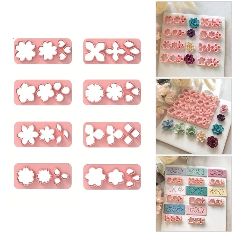 Creative Flower Petal Mold Set 8 Pieces Silicone Clay Tools Earring Making Molds For Handcrafted Earrings And Charm