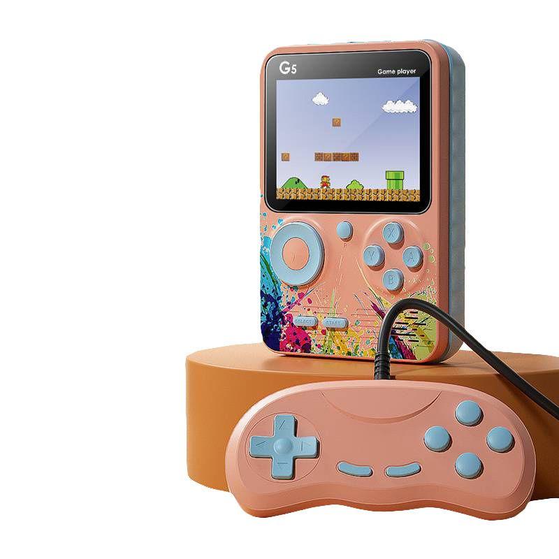 500 In 1 Retro Video Arcade Game Console Portable Mini Player For Kids And Adults Pink Double