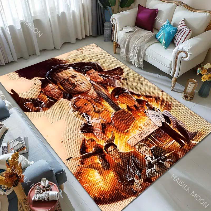 1PC Vintage style action movie poster Carpet for Living Room Bedroom Sofa Home Decor Rus Non-slip Floor Mat Luxury Gift