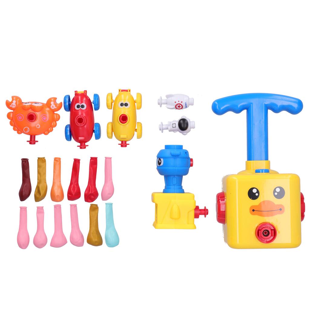 Inertia Air Power Balloon Car Balloon Launcher Tower Toy Educational Science Experiment ToyYellow