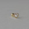 youngglow 14k heart dot line pearl piercing