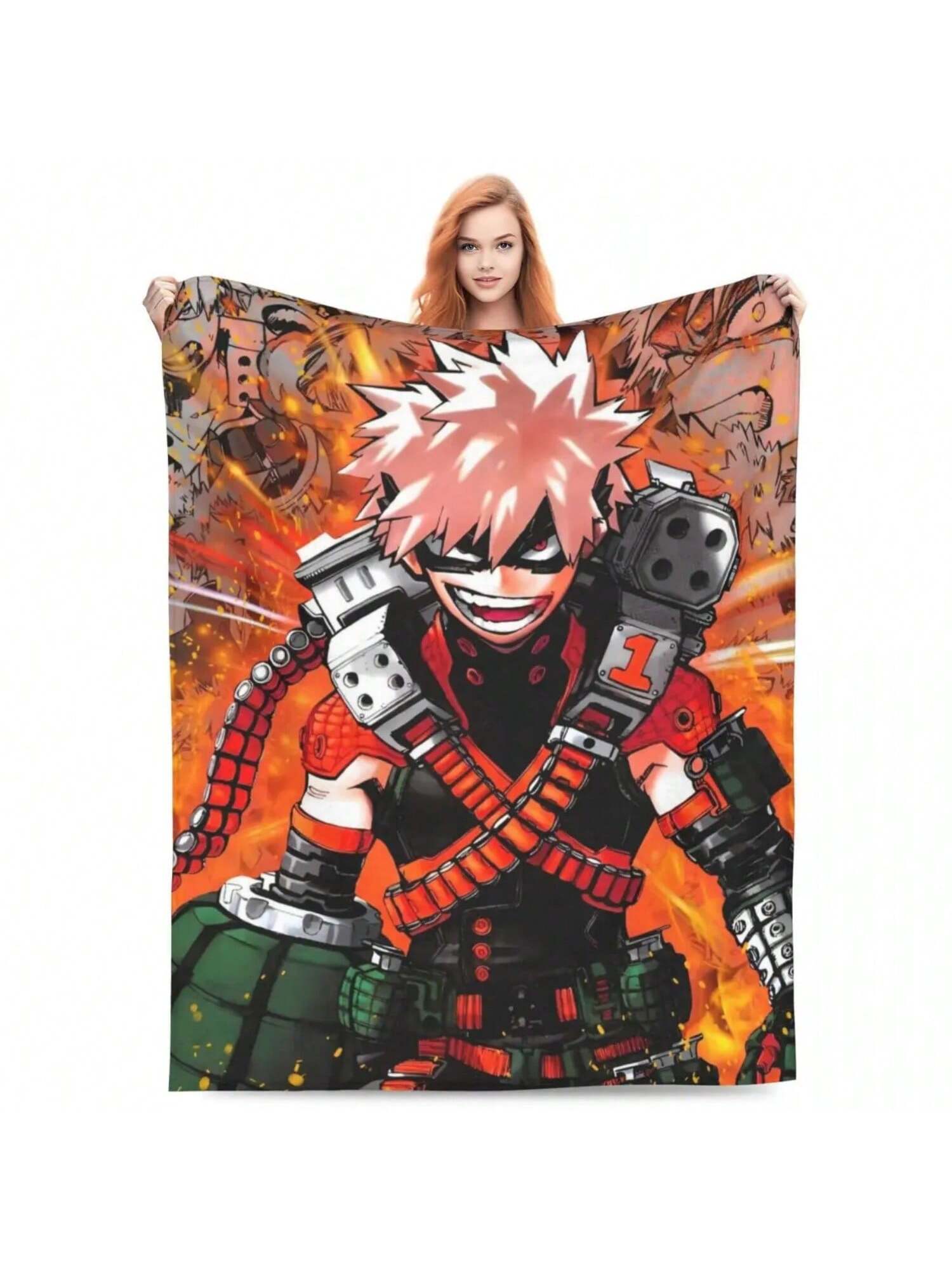 

Blanket Cover Velvet Bakugou Metal Poster Soft Throw Blanket For Home Couch Bed Rug 75X95CM серый