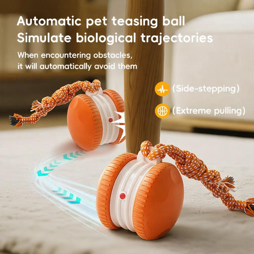 Durable Cat Toy Ball Rope-Bound Bouncy Ball Chew Resistant Interactive Self-Entertainment Pet Supplies Indoor Playing Dog Toys