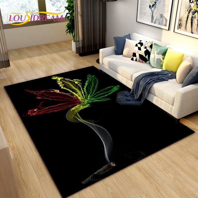 

Reggae Music Jamaican Style Maple Leaf Area Rug,Carpet Rug for Living Room Bedroom Sofa Decoration,Kitchen Non-slip Floor Mat 40x60cm