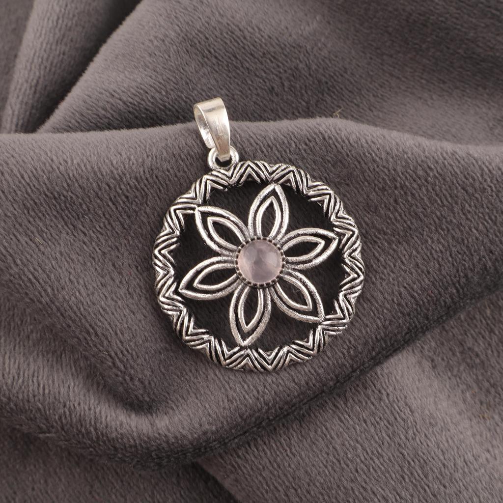 Rose Quartz Jewelry, 925 Solid Sterling Silver Pendant Handmade Gemstone Jewelry, Gifts For Wife Brand New Pendant