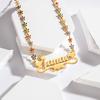 Atoztide Personalized Custom Name Necklace for Women Oil Flower Link Chain Stainless Steel Letter Fashion Pendant Jewelry Gift