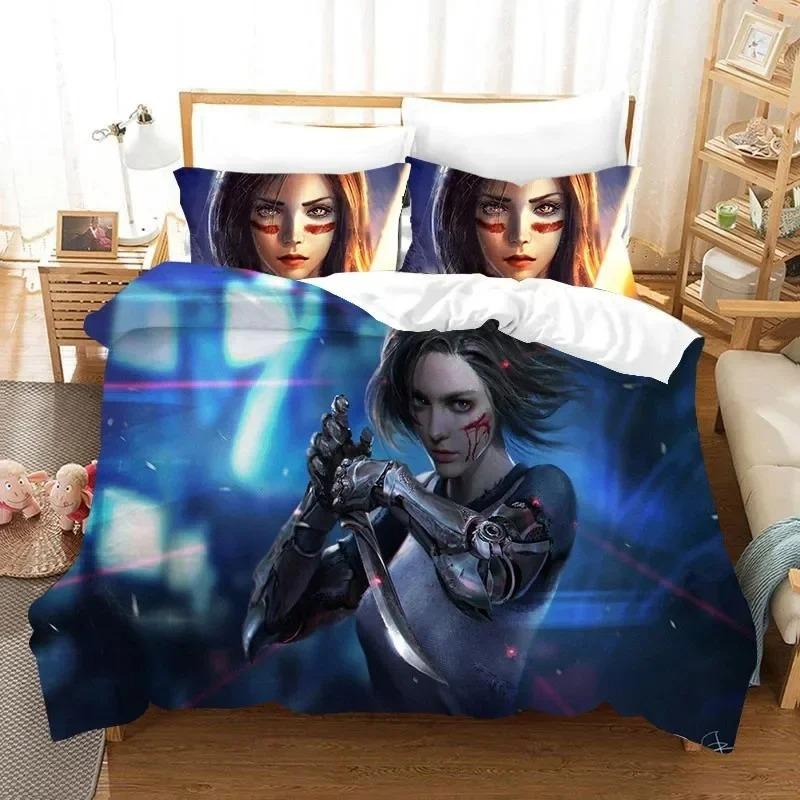 3D Printed Movie ALITA Pattern Bedding Sets exquisite bed supplies set duvet cover bed comforter set luxury birthday gift