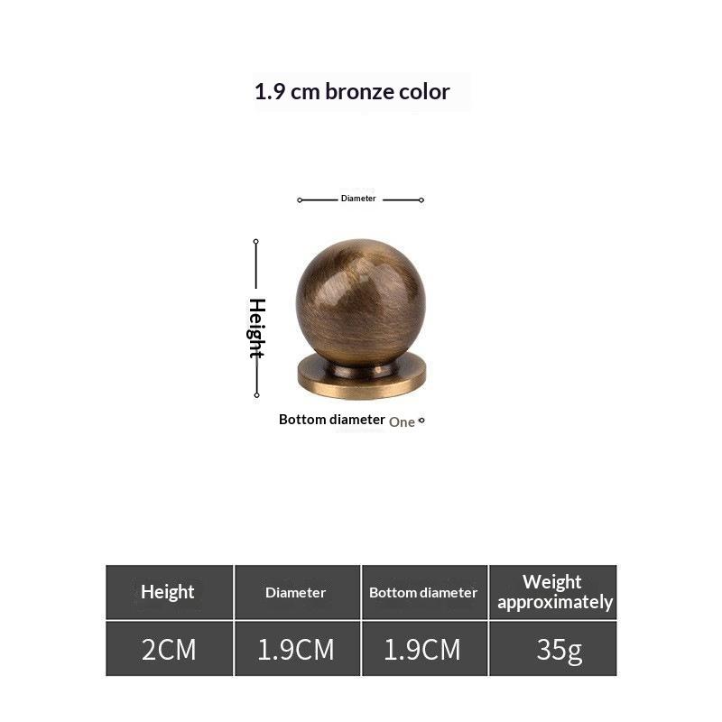 Brass Round Cabinet Knob Single Hole Solid Drawer Pull Matte Antique Bronze Multi Size Knob For Furniture Wardrobe Cupboard