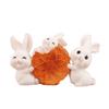 Resin Micro Landscape Decor White Rabbit Mid-Autumn Festival Desk Figurines Mini Ornaments  Home