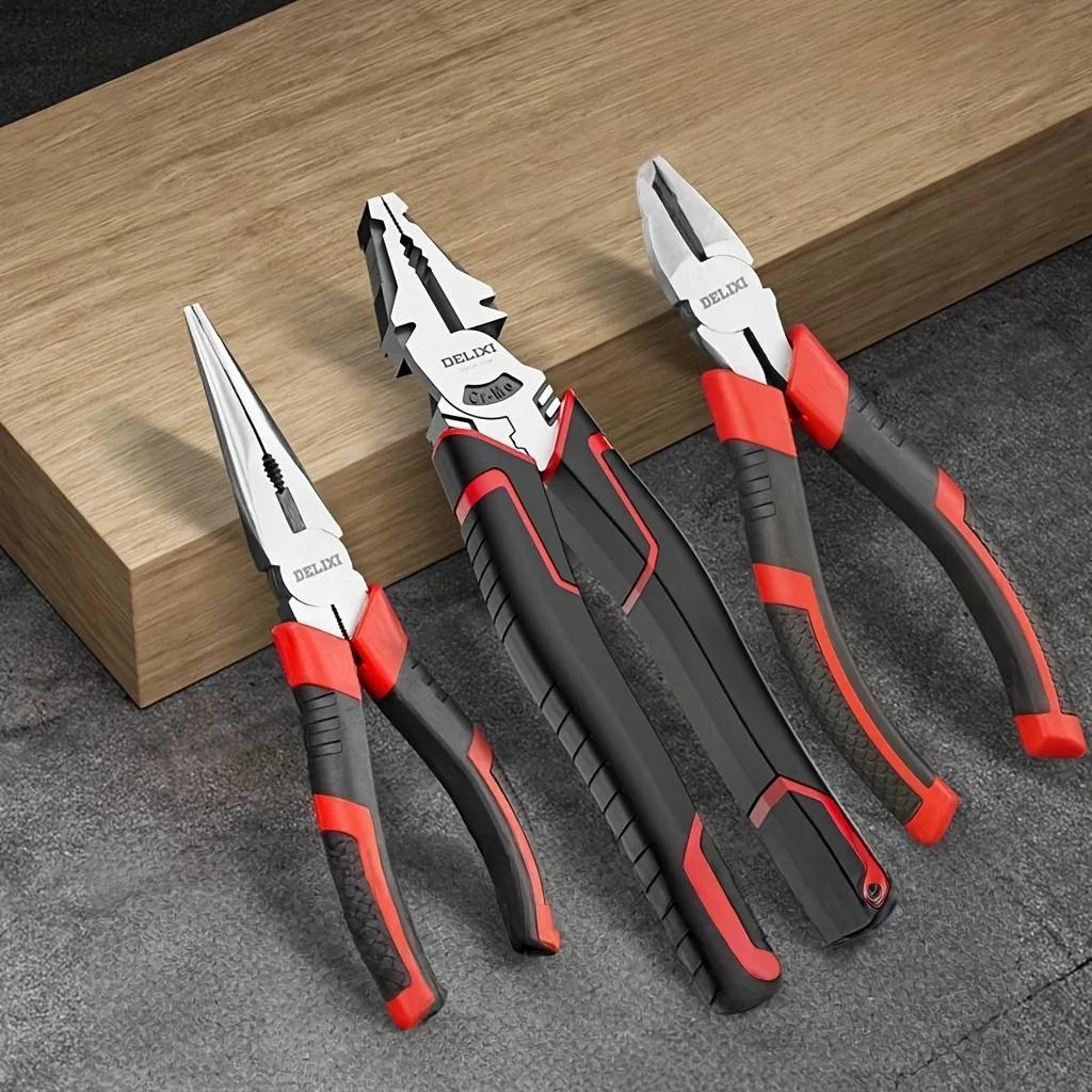 Damaly,Alloy Steel Tiger Pliers 3pcs Set, New Upgraded Labor-Saving Version, Inclusive of Multifunctional Steel Wire Pliers