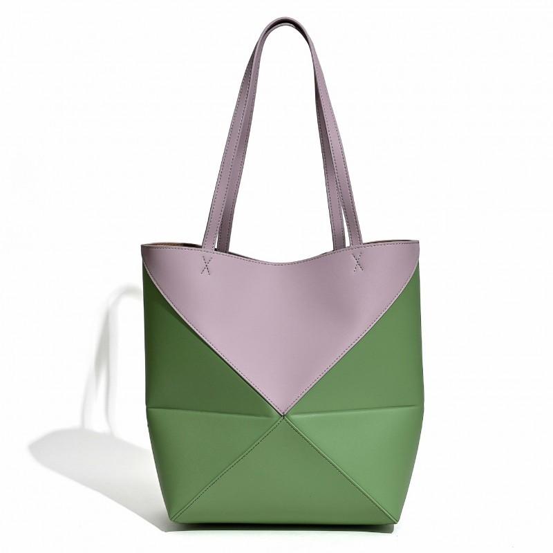 

2025 Сумка-тоут Геометрическая Деформированная Коровья кожа Складная Высококачественная Большая Вместимость Для Поездок На Работу На Плечо 27x14x32cm