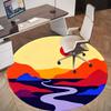 1pc Sunset Landscape Round Chair Mat Office Area Rug - Non-Slip, Floor Mat for Office, Bedroom, Ideal Home Decor Gift P0105001