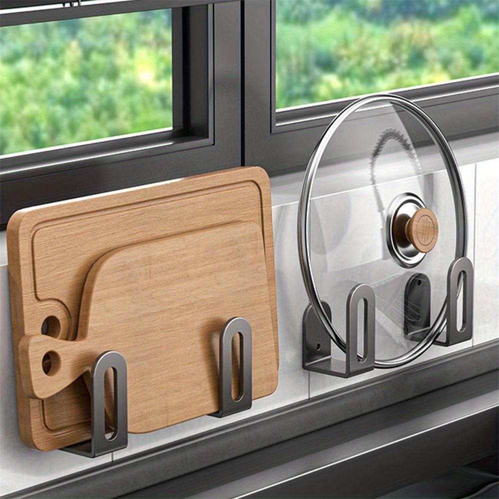 Cutting Board Pot Cover Rack Sink Sponge Organizer Bathroom Multifunctional Wall Mounted Stainless Steel Kitchen Shelf