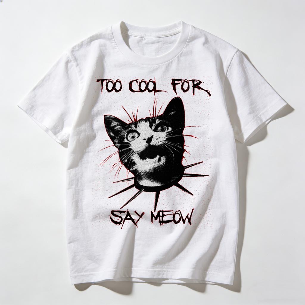 Adult and Childrens Comforting Catplaying Pure Cotton Tshirt Lazy and Casual Perfect for Staying At Home or Parties