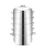 Thickened Stainless Steel Steamer Pot - 3-Layer, Non-Perforated, No Flavor Transfer, Energy-Saving Design for Cooking Rice.