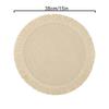38cm Round Braided Placemat Fringe Paper Table Mat Hand Woven Non-slip Insulation Place Mat Tea Cup Pad Dining Table Decoration