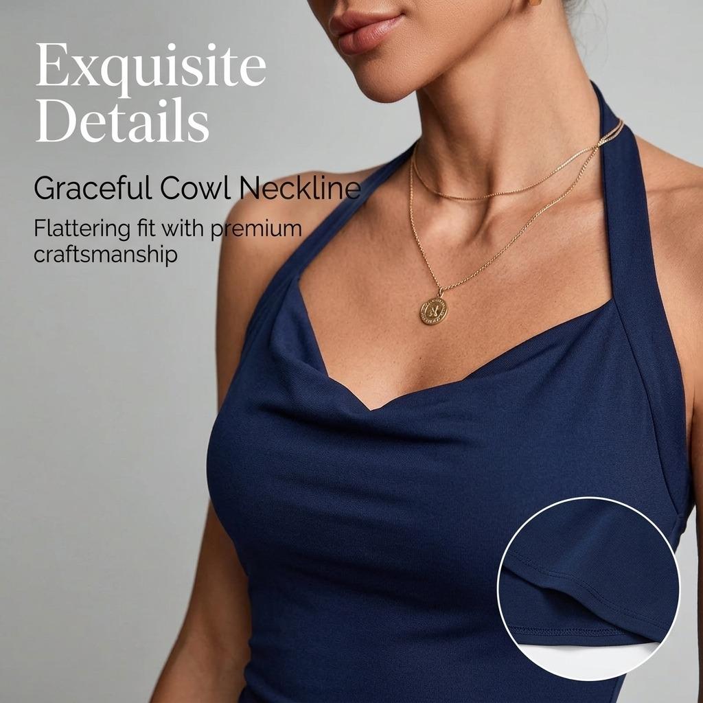 Spring And Summer New European And American Women'S Clothing: Halter Neck Backless Short Dress With A Cinched Waist And Ruffle Details