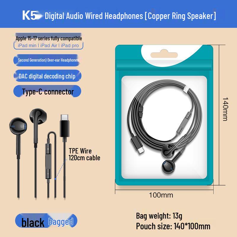 Typ-C Kopfhörer mit Fernbedienung für Vivo, Huawei, Samsung, Xiaomi, Oppo