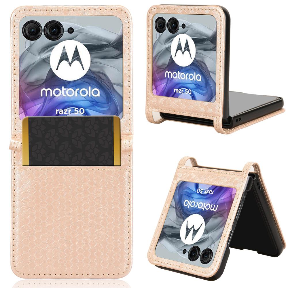 For Motorola Razr 60/Razr 50 5G Phone Case with Card Holder Imprinted Dot Pattern Leather Phone Cover