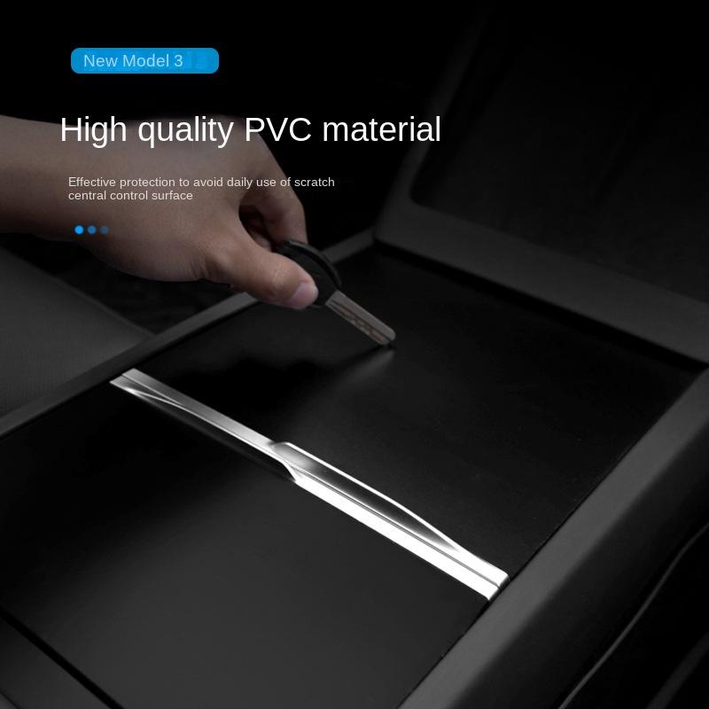 For Tesla Model 3/Y+ Highland 2025Center Console Panel Sticker Suede Film Carbon Central Control Cover Car Interior Accessories