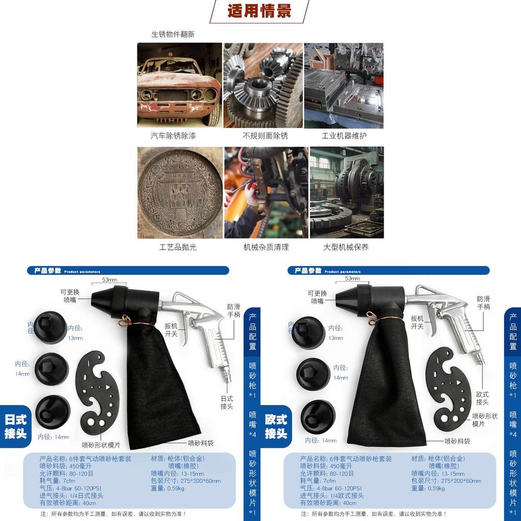 Mini Pneumatic Sandblasting Gun With High Pressure For Rust Removal And Surface Cleaning