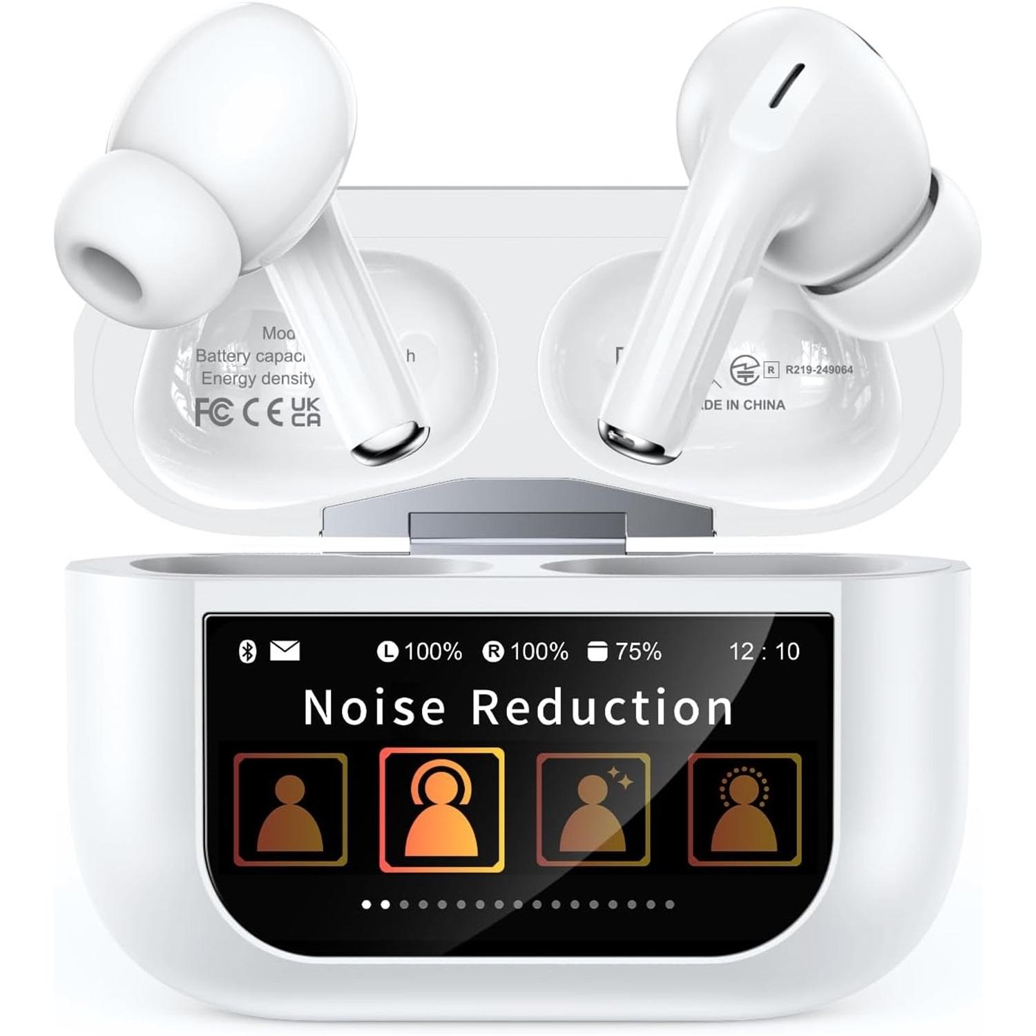 

Беспроводные наушники-вкладыши с шумоподавлением ENC, с умным сенсорным кейсом, 48 часов воспроизведения, басовый стереозвук, Bluetooth 5.4, наушники для iOS и Android