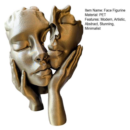 Estatua de Arte Facial para Mujer Figura Abstracta Pensadora Decoración de Mesa Escultura Facial Abstracta para Hogar Oficina Habitación Escritorio Soporte de TV Mesa de Café Decoración