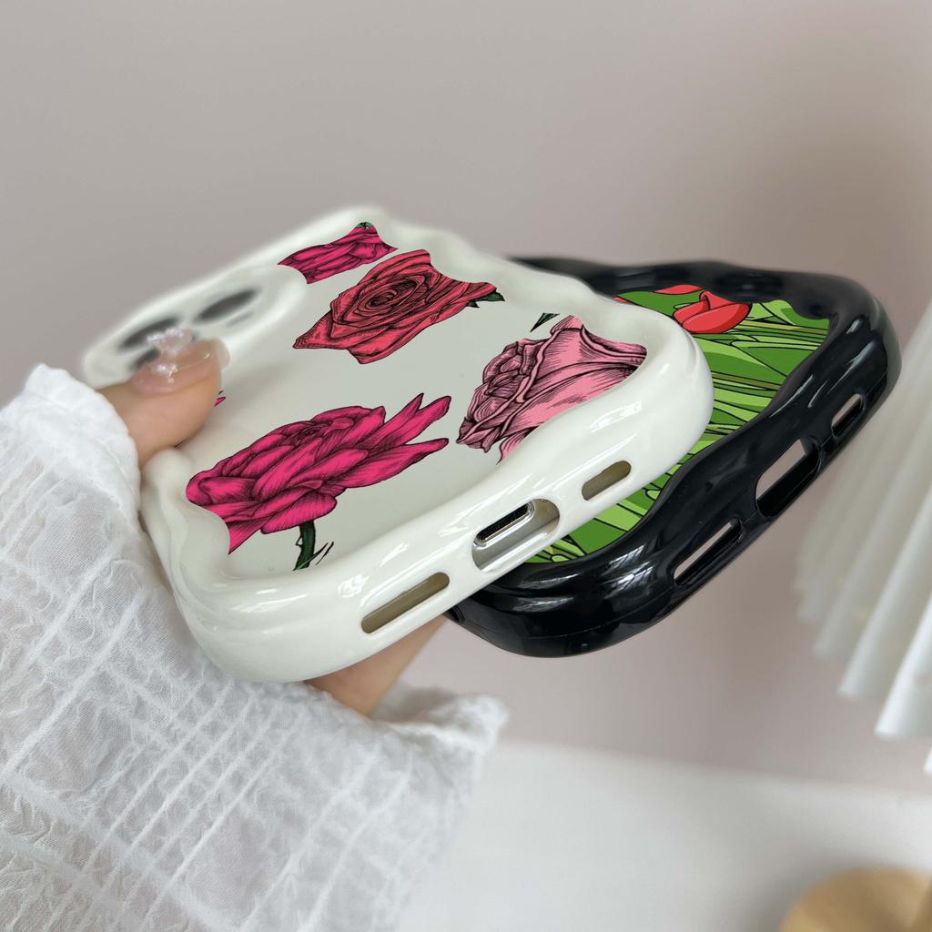 LZ16 Flower Clear Soft Wave Phone Cases for iPhone 15 13 Pro Max 12 Mini 14 8 Plus XS Max XR 6 Protection Back Cover